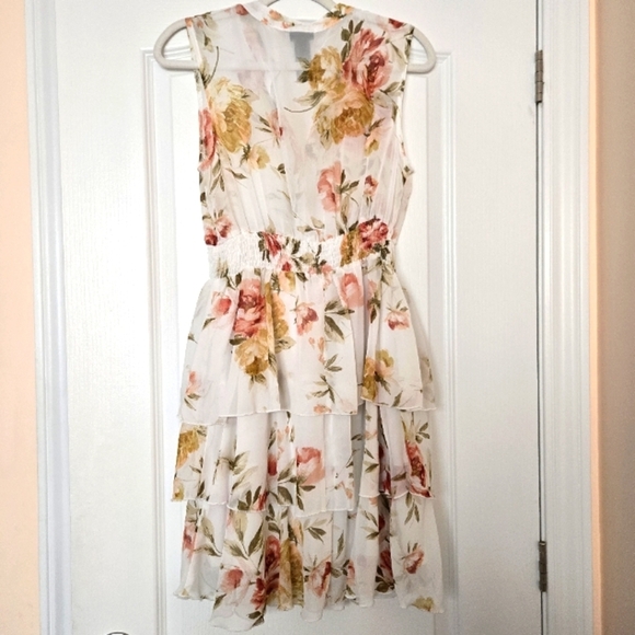 Kate & Lily Women’s Floral Chiffon Dress Size 8 Sleeveless Tiered Ruffle Skirt - Picture 4 of 15